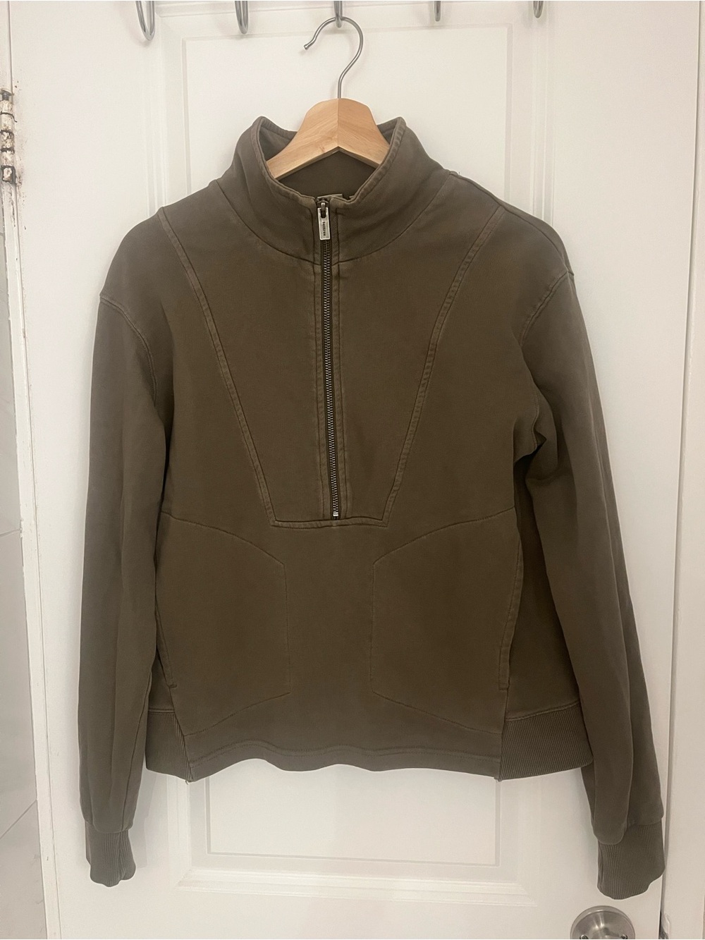 Tentree Half-Zip Women's Sweatshirt - Olive Green
